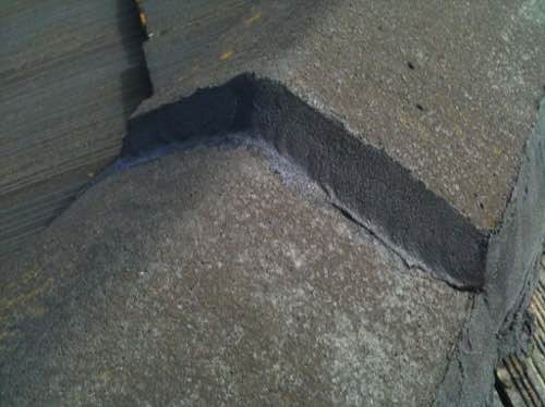 close up of roof tile pointing