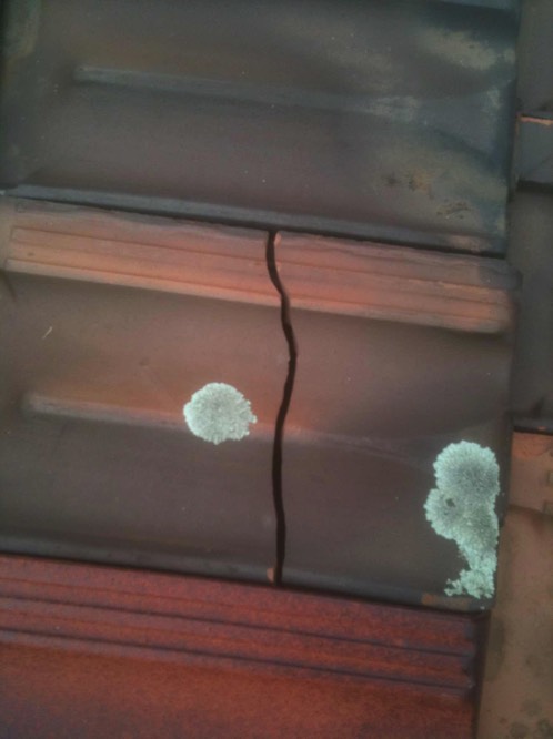 cracked by walking on roof
